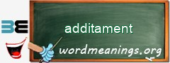 WordMeaning blackboard for additament